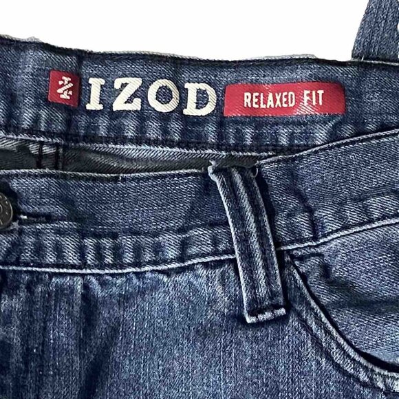 Izod Mens Relaxed Fit Blue Jeans 44x30 Cotton Blend Denim Casual Pants - Picture 13 of 13